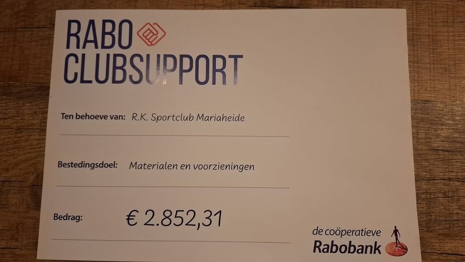 Succesvolle Rabo Clubsupport-actie voor SCMH