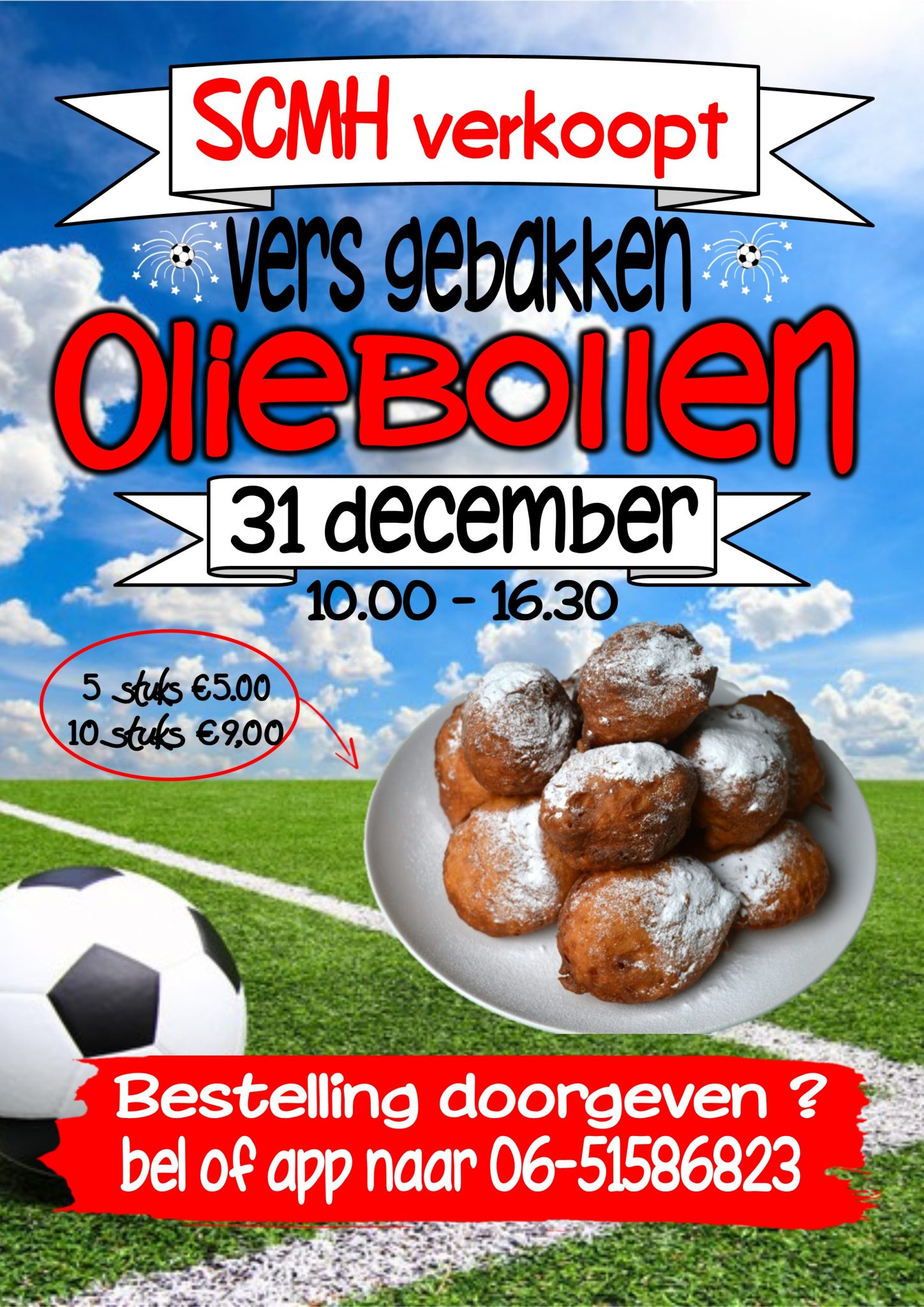 SCMH verkoopt vers gebakken oliebollen